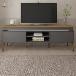 Rack para Tv até 75 Polegadas com Led Lumina 2 Portas Carvalho/grafite - Artely - 1