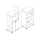 Ver imagem 2 de Multiuso de Cozinha Balcão Am1010 C/ 2 Portas e Nicho P/ Microondas Branco - Movelbento