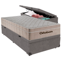 Ver imagem 1 de Cama Baú Solteiro Cinza+colchão Airtech Molas Ortobom
