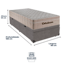 Ver imagem 3 de Cama Baú Solteiro Cinza+colchão Airtech Molas Ortobom
