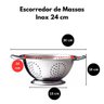Escorredor de Macarrão Massas Legumes Alimentos Inox 24 Cm - 4