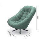 Ver imagem 2 de Poltrona Safira Giratória com Balanço Tecido Suede Verde Água
