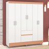Guarda-roupa Casal San Diego 6 Portas 2 Gavetas Branco/camarim - Panorama Móveis - 1