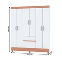 Ver imagem 4 de Guarda-roupa Casal San Diego 6 Portas 2 Gavetas Branco/camarim - Panorama Móveis