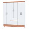 Guarda-roupa Casal San Diego 6 Portas 2 Gavetas Branco/camarim - Panorama Móveis - 2