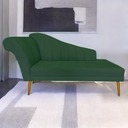 Ver imagem 2 de Recamier Divã Pés Palito para Sala Cecilia 1.60cm Suede Verde - Incasa Decor