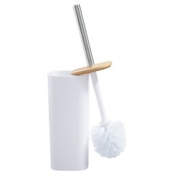 Kit Banheiro Lavabo Escova Lixeira 6 Peças / Tampa Bambú Pgb Branco - 5