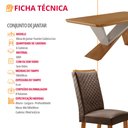 Ver imagem 7 de Mesa de Jantar Yasmin 180cm Tampo MDF Canto Copo Laminado com 6 Cadeiras Lira