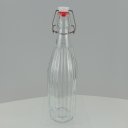 Ver imagem 2 de Garrafa Água Suco Leite Home&co com Trava na Tampa Vidro 1l 32x8x8cm Transparente