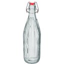 Ver imagem 1 de Garrafa Água Suco Leite Home&co com Trava na Tampa Vidro 1l 32x8x8cm Transparente