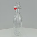 Ver imagem 3 de Garrafa Água Suco Leite Home&co com Trava na Tampa Vidro 1l 32x8x8cm Transparente