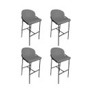 Ver imagem 1 de Kit 4 Banquetas Alta Bancada Base Ferro Preto Jbv Móveis: Cinza