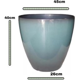 Vaso para Plantas Grande Decorativo Sala Jardim Alto Brilho (liso/azul-aço) - 2