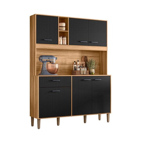 Armario de Cozinha Erva Doce 140 Cm 6 Portas e 1 Gaveta