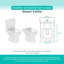 Ver imagem 3 de Assento Sanitário Tampa de Vaso Branco Mdf Laqueado Smart para Bacia Celite