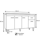 Ver imagem 4 de Balcão Rony para Cozinha Gabinete 4 Portas S/ Tampo Branco/Preto Flex - Bela Móveis
