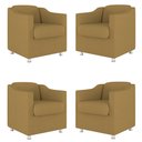 Ver imagem 1 de Kit 4 Poltronas Decorativas Clinica Sala Recepção Tecido Suede Cor:Capuccino