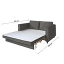 Ver imagem 4 de Sofá Cama Belize 2 Lugares Com Pés de Madeira e Rodízios Grafite