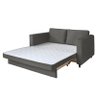 Sofá Cama Belize 2 Lugares Com Pés de Madeira e Rodízios Grafite - 3