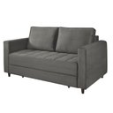 Ver imagem 2 de Sofá Cama Belize 2 Lugares Com Pés de Madeira e Rodízios Grafite
