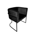 Ver imagem 2 de Kit 8 Poltronas Decorativa Sala de Estar Base de Ferro Preta Veludo Preto