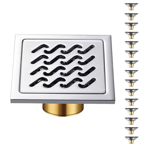 Ralo 10x10 Aço Inox Kit 15 Uni Banheiro Anti Odor Anti Inseto Box Higienico Lavabo Casa Quintal Lava