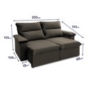 Ver imagem 5 de Sofá Retrátil Reclinável Paris 200cm Suede Velut com Molas no Assento - King House