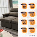 Ver imagem 4 de Sofá Retrátil Reclinável Paris 200cm Suede Velut com Molas no Assento - King House