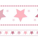 Ver imagem 1 de Adesivo de Parede Faixa Decorativa Estrelas Rosa- Kit 2 unidades