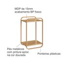 Ver imagem 5 de Mesa Lateral Orgânica Curva 65x33cm com Pé em Metal Luna