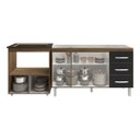 Ver imagem 5 de Armário Balcão Gabinete de Pia 140 Cm Carine e Balcão para Fogão Cooktop 5 Bocas e Forno Elétrico Ev