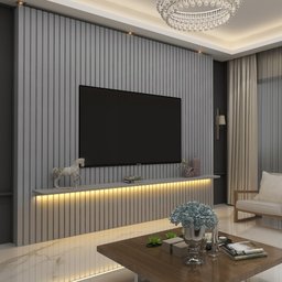 Painel para TV Ripado com LED Nobre 230 Cinza - Gelius - 1
