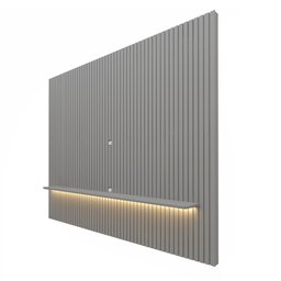 Painel para TV Ripado com LED Nobre 230 Cinza - Gelius - 5