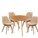 Ver imagem 2 de Mesa Compacta Tampo em MDF Tx 90cm & Cadeiras Leda Almofadas Ergônomicas