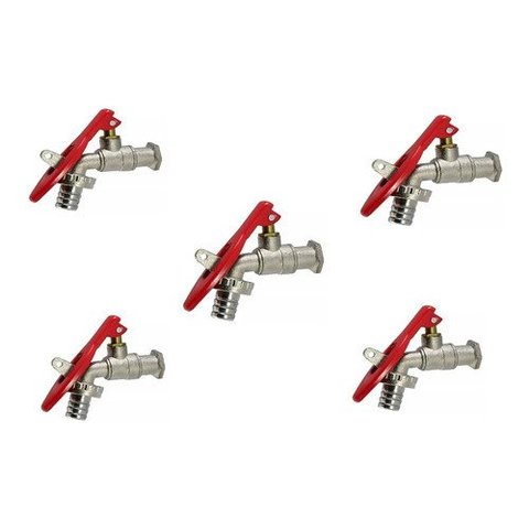 Kit 5 Torneiras Esfera Jardim Cadeado C/ Bico Geral 1/2x3/4:não Se Aplica/cromo