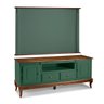 Conjunto Rack 60812m + Painel 50513 para Sala Pés Luiz Xv 2 Gavetas 2 Portas - Verde Musgo/imbuia - 1