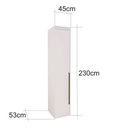 Ver imagem 4 de Guarda Roupa Modular 1 Porta Espelho com Prateleiras 45 cm Lotus Belmax:Branco