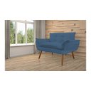 Ver imagem 3 de Namoradeira Decorativa Opala Suede Azul Marinho 2 Lugares Pés Madeira Ms Decor
