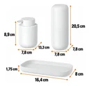 Ver imagem 4 de Kit para Banheiro com Porta Escova de Dentes, Porta Sabonete Líquido e Bandeja - Branco