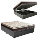 Ver imagem 1 de Cama Box Baú Bipartido Casal Sintético + Colchão Casal Espuma Extra Firme D33 Elegance Ortopédico 64