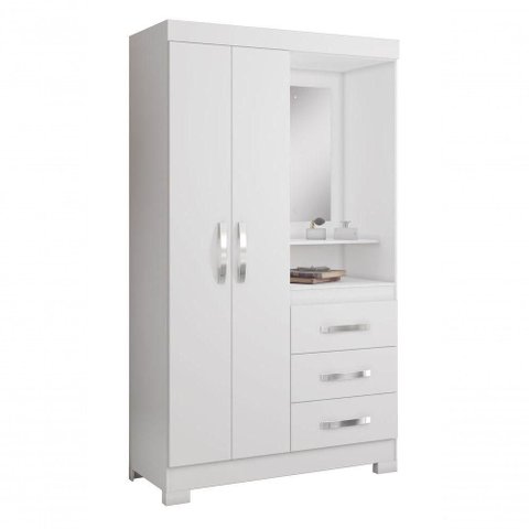 Guarda-roupa 2 Portas Denali Branco - Moveisaqui