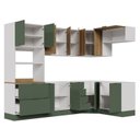 Ver imagem 6 de Cozinha Modulada 7 Peças sem Tampo com Rodapé Ipanema CabeCasa MadeiraOriginals Verde/Folha/Acácia