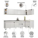 Ver imagem 3 de Armário de Cozinha Modulado de Canto 7 Peças Cp36 com Pia Inox Branco - Lumil Lumil Móveis