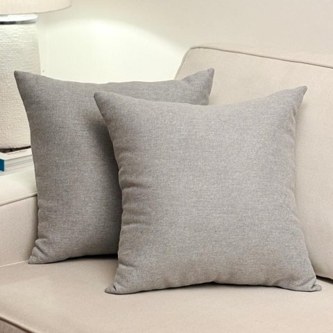 Kit 2 Capas de Almofada Milano em Revestimento Linho 45x45 - Prata