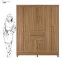 Ver imagem 4 de Guarda Roupa Casal 8 Portas e 2 Gavetas Paranaguá Amêndola Touch