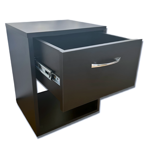 Mesa de Cabeceira 1 Gaveta + Compartimento Secreto / Gaveta Secreta - Preto