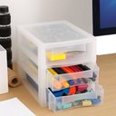 Ver imagem 3 de Kit 4 Gaveteiros Plásticos 3 Gavetas Ordene 16,5x13x13,5cm Porta Objetos Acessórios
