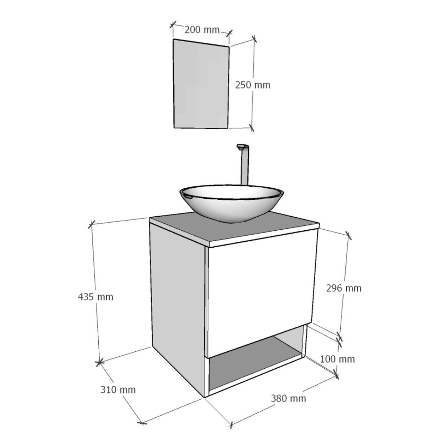 Gabinete Armário para Banheiro com Cuba e Espelho 40cm - 7