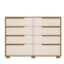 Ver imagem 1 de Comoda Casal Quarto Georgia 8 Gavetas Freijo com Off White - Moval