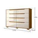 Ver imagem 5 de Comoda Casal Quarto Georgia 8 Gavetas Freijo com Off White - Moval